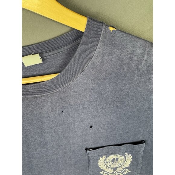 Vintage 90's UCLA University Of California Pocket Shirt Single Stitch Faded Navy - Picture 9 of 13